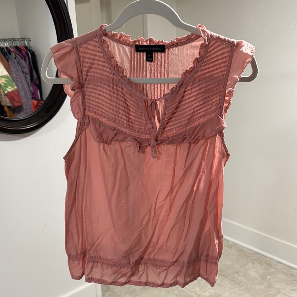 Banana Republic Women's Blush Ruffle Blouse